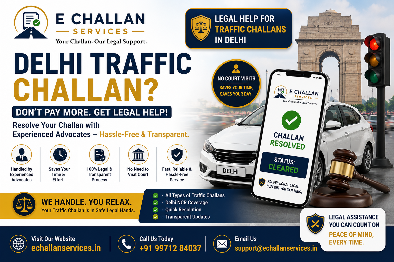 Read more about the article Delhi Traffic Challan? Don’t Pay More Than You Have To – Get Legal Help from Experienced Advocates